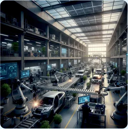 Industrial plant with security-controlled gate